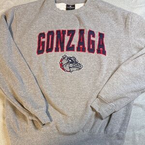 Colosseum Gonzaga Gray Crewneck with Red and Navy Applique